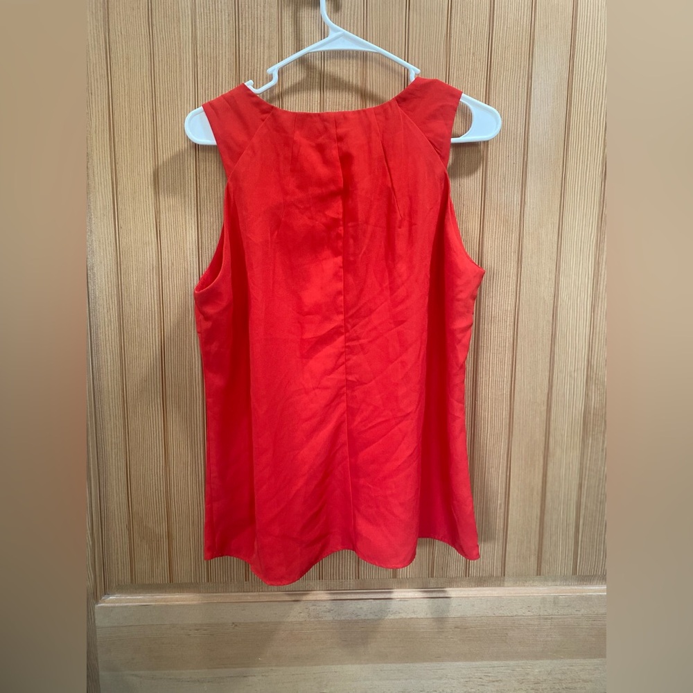 Milano Red Sleeveless Pleated-Front Top - Picture 7 of 9